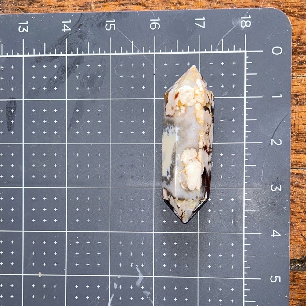 Polished Flower Agate double Point -